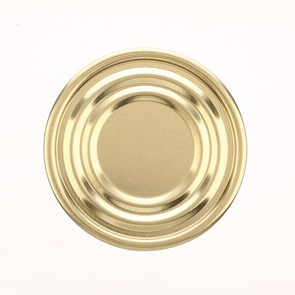300 Tinplate Bottom End with Reinforcing Rib - Epoxy Phenolic Lacquer - Gold Outside - 73mm Can Lids Can Cover