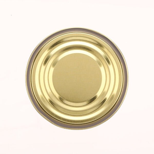300 Tinplate Bottom End with Reinforcing Rib - Epoxy Phenolic Lacquer - Gold Outside - 73mm Can Lids Can Cover